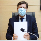 El consejero de Economía, Carlos Fernández Carriedo, en su comparecencia. NACHO GALLEGO
