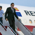 Imagen de la llegada de Rajoy a Washington