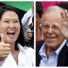 Keiko Fujimori (izquierda) y Pedro Pablo Kuczynski, candidatos a la presidencia de Perú.