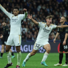 El joven canterano del Real Madrid Nico Paz deshizo el empate frente al Nápoles en los minutos finales del partido. KIKO HUESCA