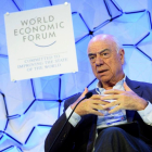 El presidente del BBVA, Francisco González, durante su intervención en la 48ª Reunión Anual del Foro Económico Mundial WEF, en Davos (Suiza), en enero.