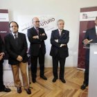 Prada, Aznar, Canal, Emilio Gutiérrez y Crego durante el acto de presentación de la sede.
