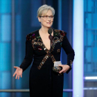 Meryl Streep, durante el discurso en los Globos de Oro en el que cargó contra Donald Trump.