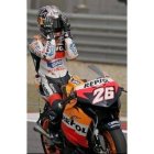 Pedrosa celebrando su primera victoria en la categoría reina