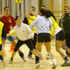 La plantilla del Cleba durante un entrenamiento.