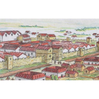 Vista del campamento romano que dio origen al León, en una de las ilustraciones del libro.