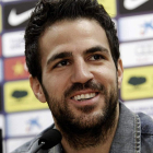 Cesc Fàbregas, en la rueda de prensa que ofreció ayer.