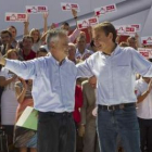El presidente de la Junta de Andalucía, José Antonio Griñán, junto a Zapatero.