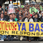 La plantilla de la empresa leonesa en las protestas de primavera, por los impagos y la falta de actividad de Antibióticos.