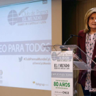 Los consejeros Fernández Carriedo y Del Olmo junto a la ministra de Empleo, Fátima Báñez, llegan al Club de Prensa El Mundo-Diario de Castilla y León. NACHO GALLEGO