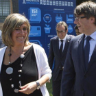 Nuria Marín y Carles Puigdemont.