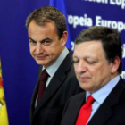 Zapatero y José Manuel Barroso, en una de las últimas reuniones de la Comisión en Bruselas.