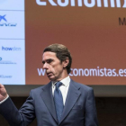 El expresidente del Gobierno José María Aznar, en un foro este viernes en Madrid.