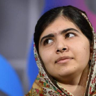 Malala Yousafzai después de haber recibido el Premio de los Niños del Mundo