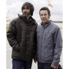 Ricardo García y Javier Espinosa, a su llegada a Madrid.
