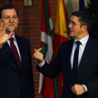 El presidente del Gobierno en funciones, Mariano Rajoy, junto al presidente del Congreso, Patxi López, en una foto de archivo.