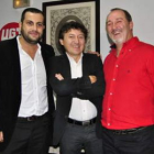 Ibán García, Samuel Folgueral y Aníbal Merayo, ayer en la asamblea de militantes.