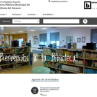 Imagen de la nueva página web de la biblioteca. DL