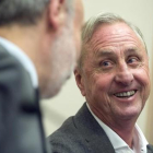 Cruyff sonríe durante la presentación de un acuerdo entre la UAB y su fundación el pasado mes de noviembre.