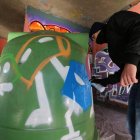 Uno de los contenedores objeto de los grafiteros.
