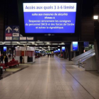 La principal estación de tren de Bruselas, vacía.