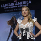 Scarlett Johansson, en la 'premier' de 'Capitán América 2'.
