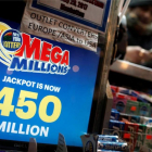 Anuncio de la lotería Mega Millions en Nueva York.