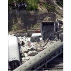 Vista del estado en el que quedó el tren tras el accidente