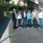 Los cuatro diputados, con la alcaldesa de Sancedo en Cueto.