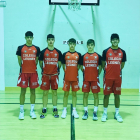 Los cinco jugadores del Colegio Leonés. DL