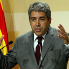 El portavoz del gobierno catalán, Francesc Homs, durante su comparecencia de ayer.