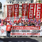 Movilización sindical de un primero de mayo en León. FERNANDO OTERO