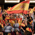 Marea de banderas españolas en el mitin de Vox en Palma de Mallorca, el pasado 20 de abril.