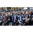 Cayón, Mañueco, Ortega Lara, Herrera, Mayor Oreja, Iturgaiz, Díaz de Mera y Silván, durante el mitin