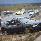Estado en que quedó uno de los coches implicados.