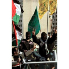 Adeptos de Hamás se manifiestan frente a la sede de la ONU en Beirut