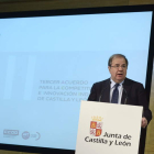 Herrera, ayer, durante su intervención en el acto de la firma del II Acuerdo Marco.