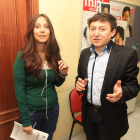 Helena Castellano y Samuel Folgueral, ayer en la sede del PSOE.