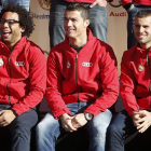 Marcelo, Ronaldo y Jesé, ayer, en el acto de entrega de vehículos Audi a la plantilla.