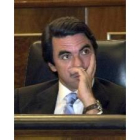 José María Aznar, en un momento del Pleno de ayer en el Congreso