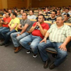 Trabajadores de Catisa y de La Estrella, sobre todo, ayer en la Casa de la Cultura.