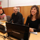 Téllez, Dumont y Sáinz, ayer en el Museo de la Radio.