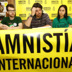 Luis, Rubén González y Elisa, en un momento de la rueda de prensa de ayer.