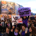 La manifestación de las mujeres de Barcelona, en el paseo de Gràcia.