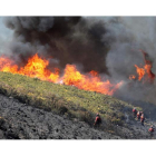Imagen del incendios que asoló la Tebaida Berciana. ANA F. BARREDO