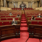 Torra, al comienzo del pleno en el Parlamento catalán. JOB VERMEULEN