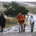 Los peregrinos también sufrieron el mal tiempo.