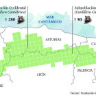 Hábitat del oso pardo en la Cordillera Cantábrica según los últimos censos de la Fundación Oso Pardo. FUNDACIÓN OSO PARDO