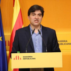 El portavoz de ERC, Sergi Sabrià, ayer, en una rueda de prensa.