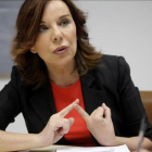 La presidenta del Consejo de la Transparencia, Esther Arizmendi, durante la entrevista realizada este miércoles.